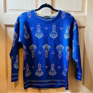 Vintage Cobalt Blue Gypsy Sweater